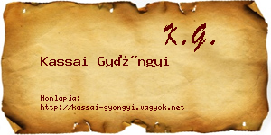 Kassai Gyöngyi névjegykártya